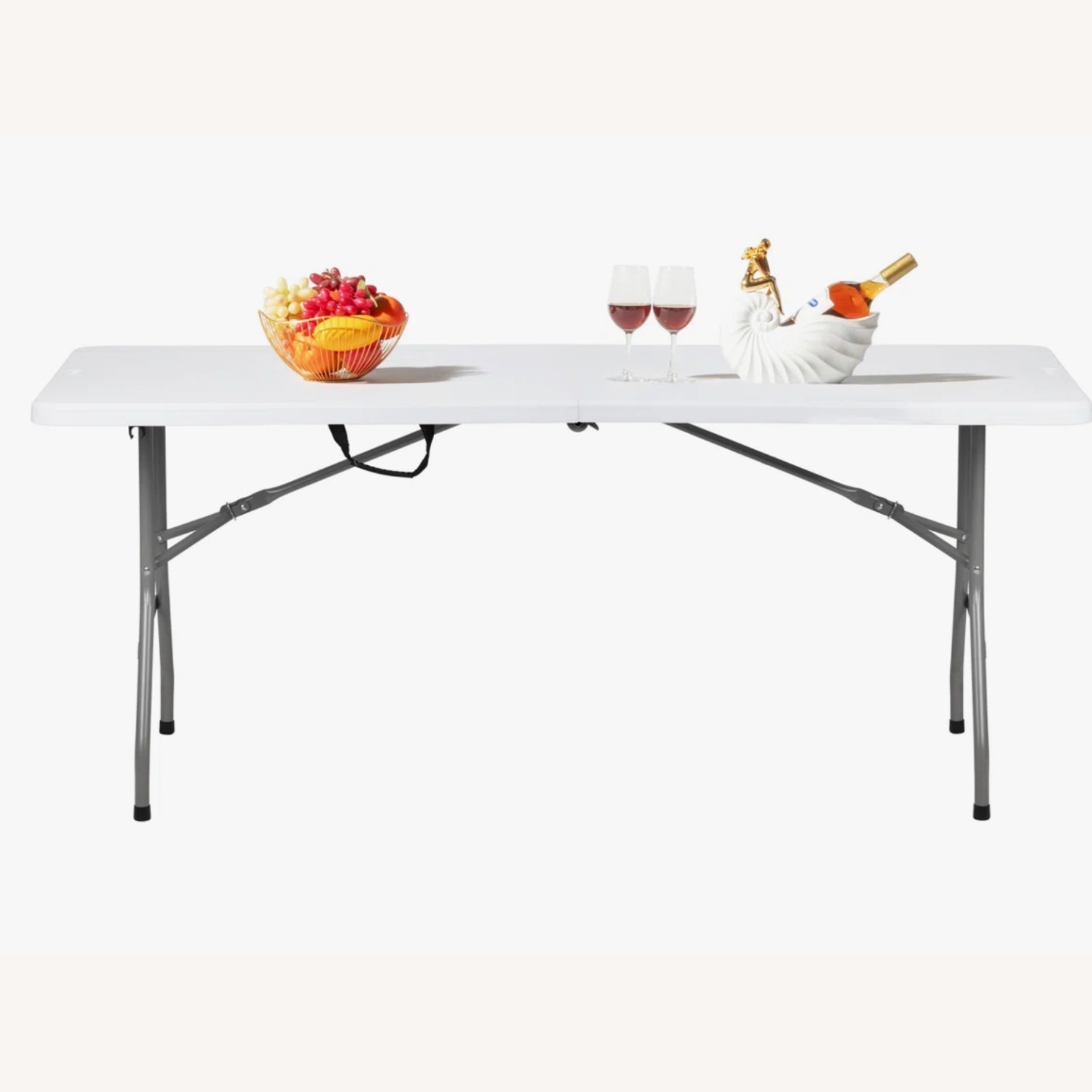 72" Plastic Rectangular Folding Table - image-2