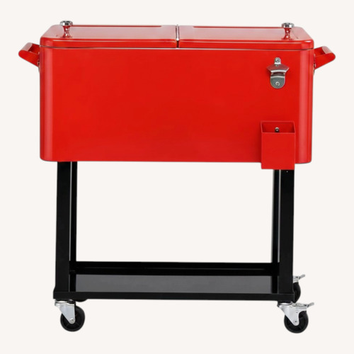 Used Wayfair 80 Qt. Outdoor Rolling Cooler Cart Storage Cabinet for sale on AptDeco