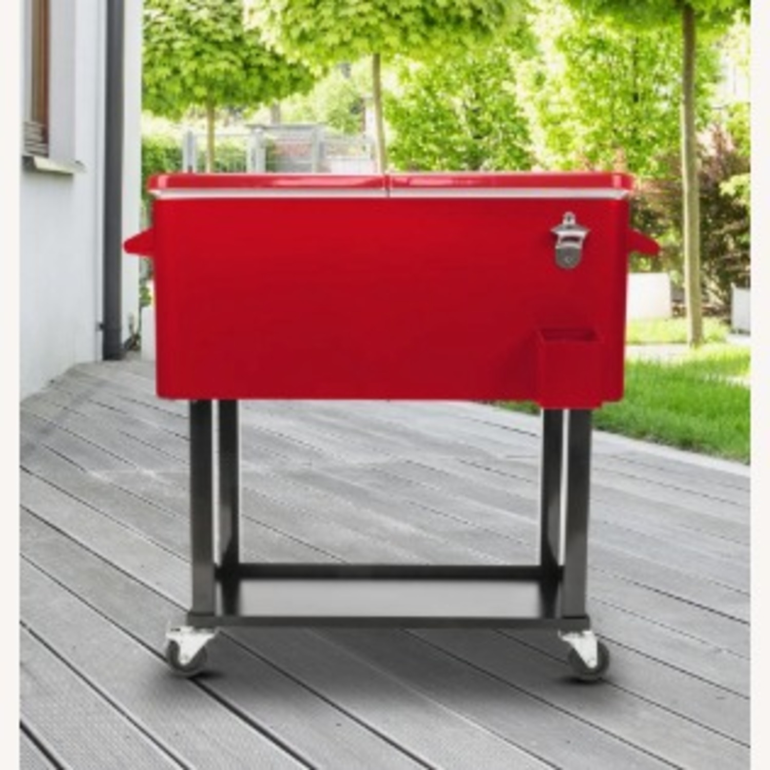 Wayfair 80 Qt. Outdoor Rolling Cooler Cart Storage Cabinet - image-1