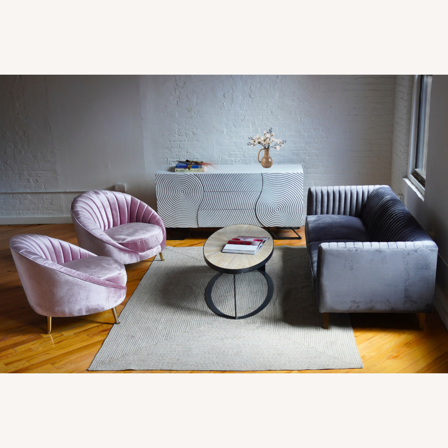 Ellipse White Wood Coffee Table - image-3