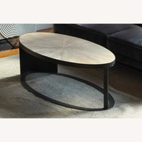 Ellipse White Wood Coffee Table