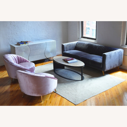 Used Ellipse White Wood Coffee Table for sale on AptDeco