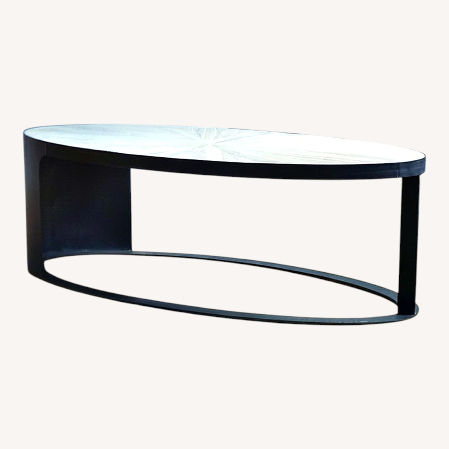 Ellipse White Wood Coffee Table - image-7