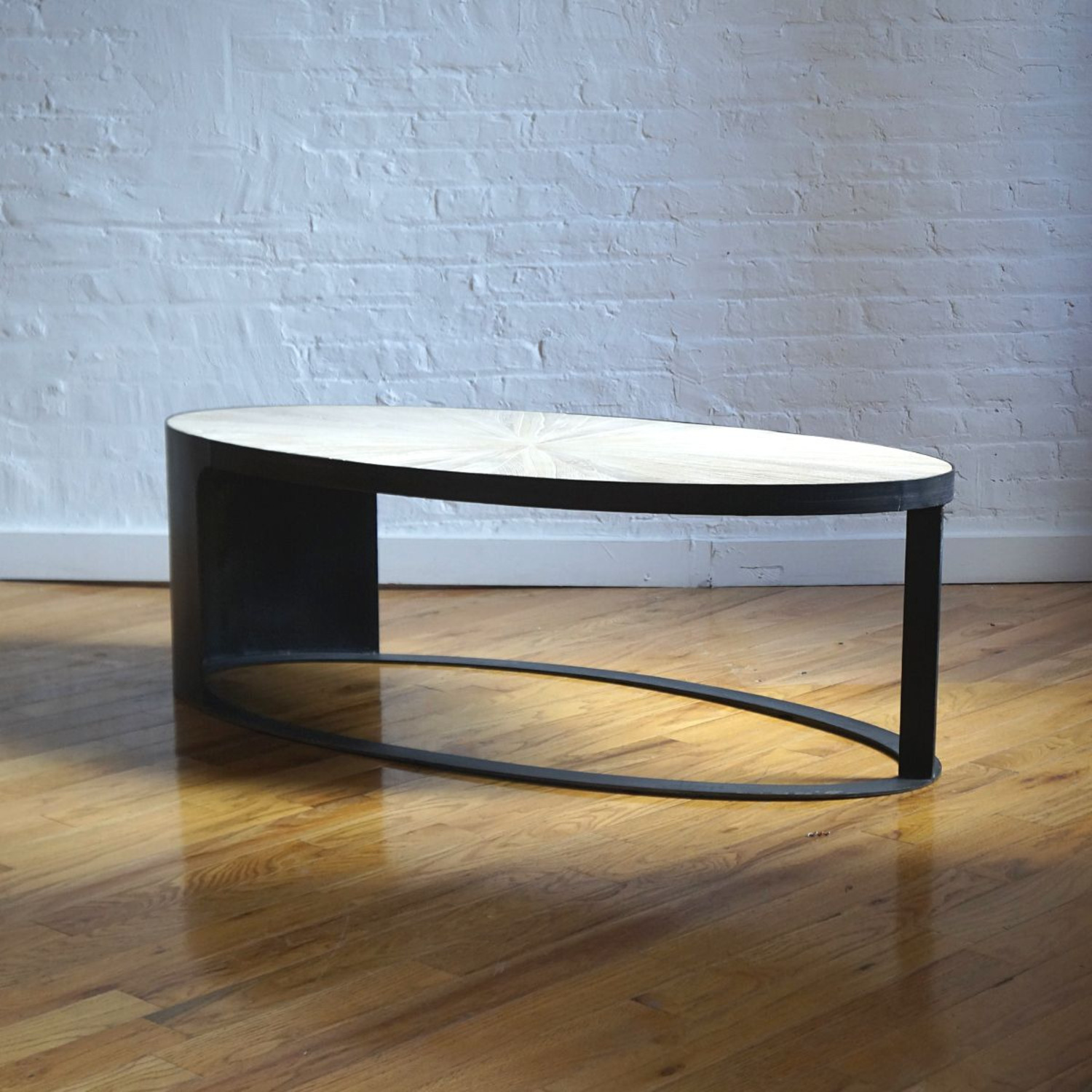 Ellipse White Wood Coffee Table - image-5