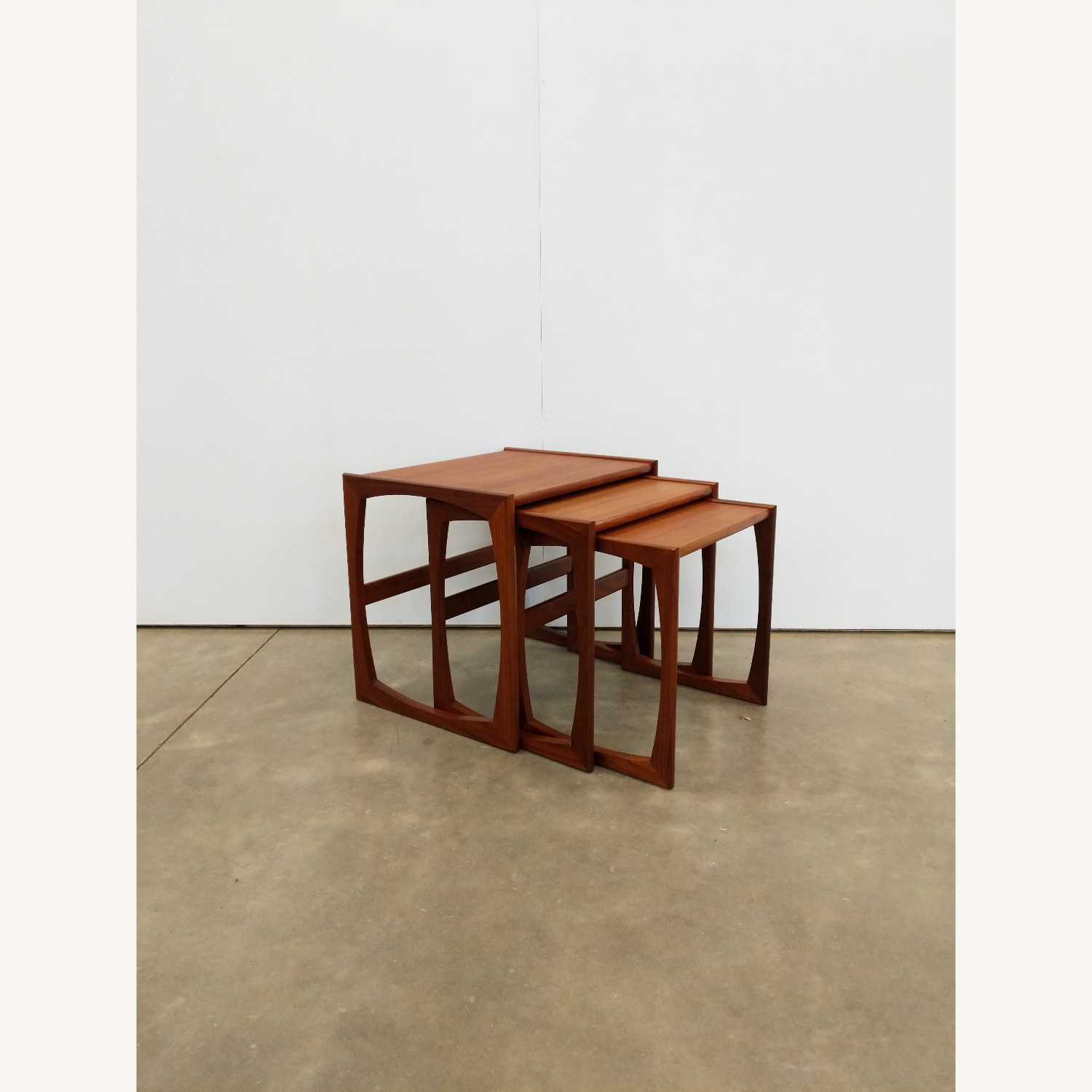Vintage Mid Century Modern Teak Nesting Tables - image-1