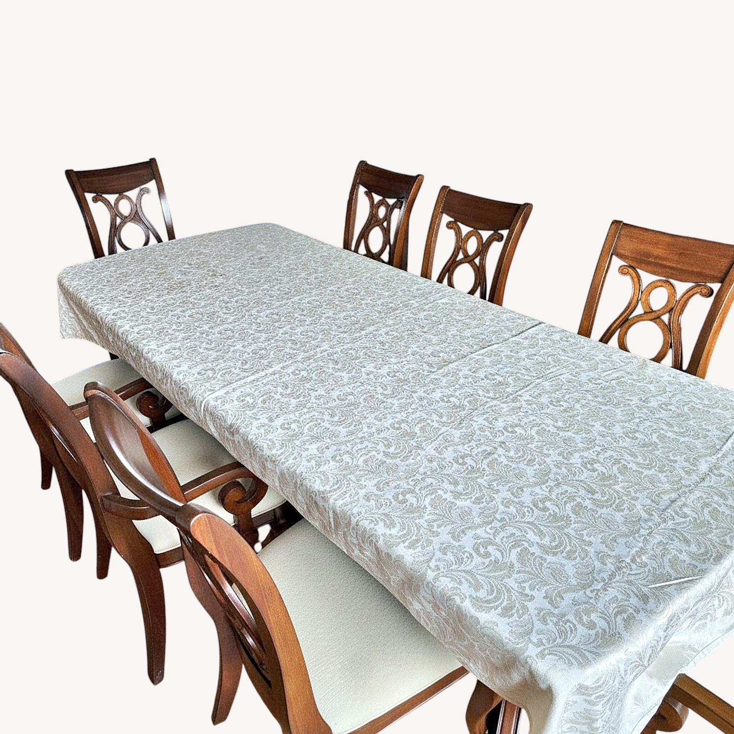 9-Piece Cherry Dining Set Table + 8 Chairs - image-0