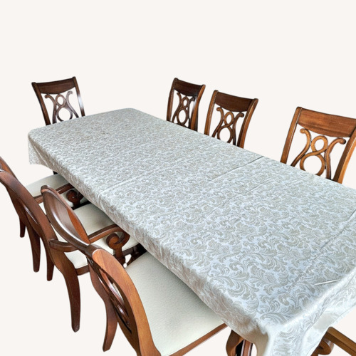 Used 9-Piece Cherry Dining Set Table + 8 Chairs for sale on AptDeco