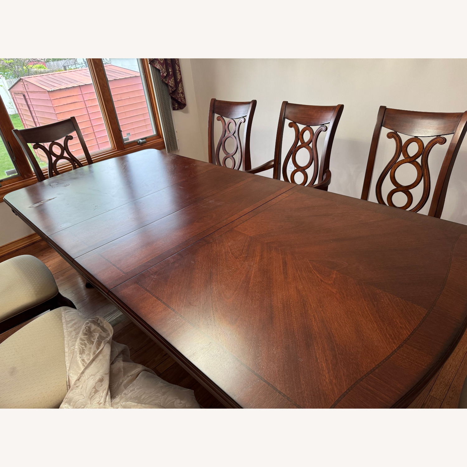 9-Piece Cherry Dining Set Table + 8 Chairs - image-3