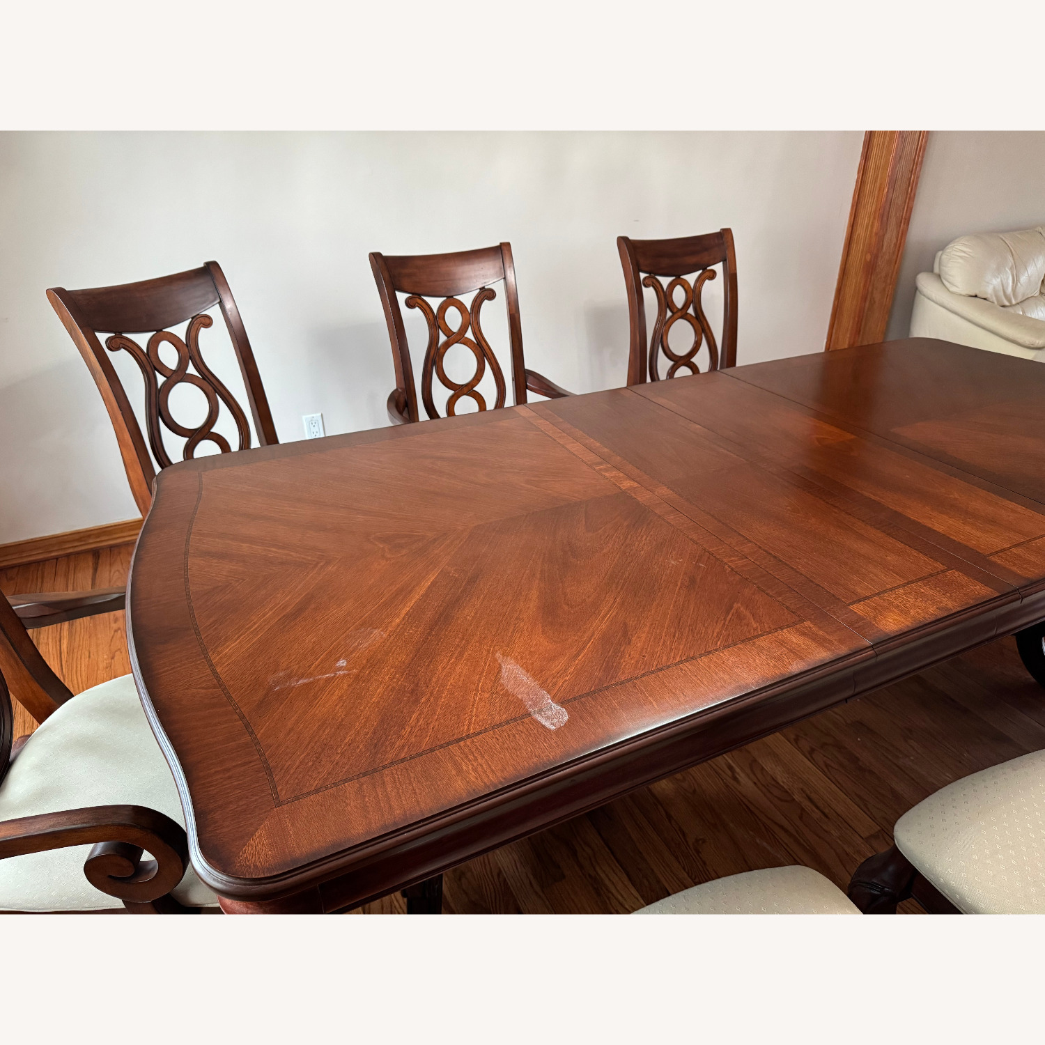 9-Piece Cherry Dining Set Table + 8 Chairs - image-4