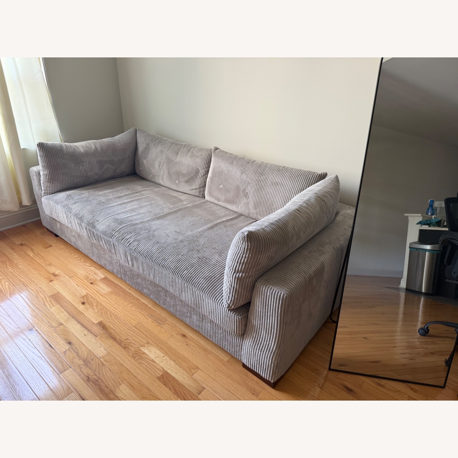 Light Gray Fabric 3+ Seater Sofa - image-2