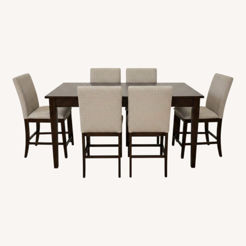 Used Dark Brown Wood Dining Set for sale on AptDeco