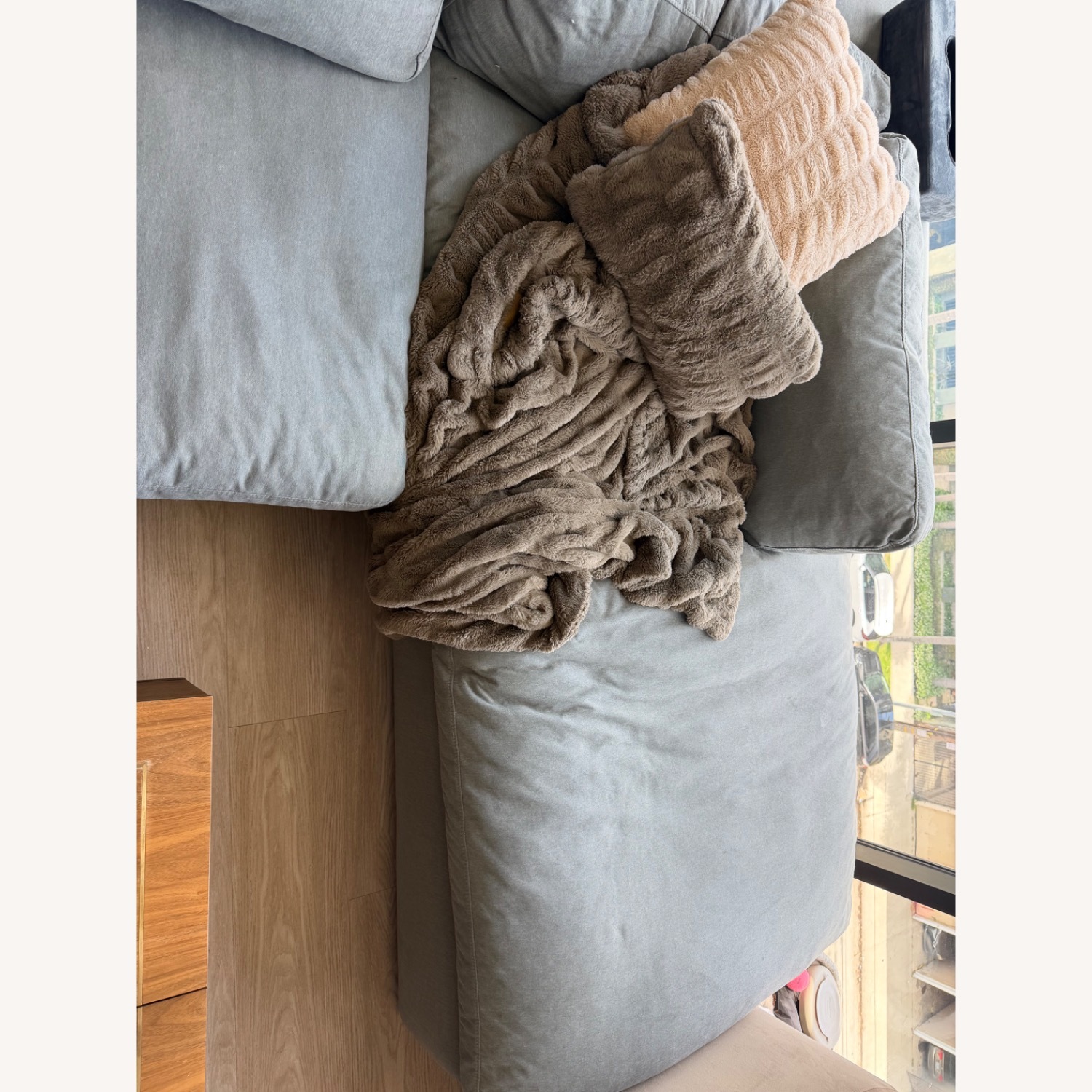 Modani Bloom Dark Gray Fabric 3+ Piece Sectional - image-4