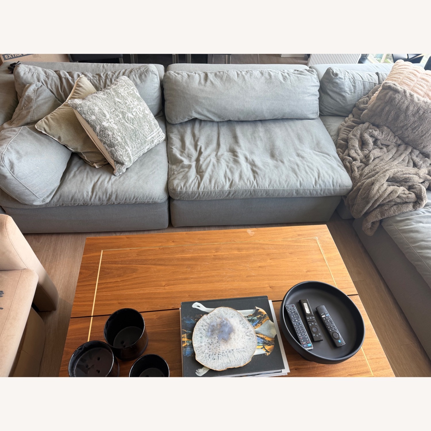 Modani Bloom Dark Gray Fabric 3+ Piece Sectional - image-2