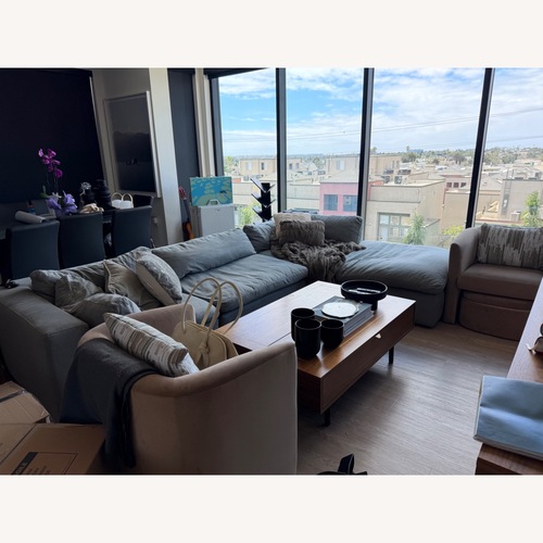 Used Modani Bloom Dark Gray Fabric 3+ Piece Sectional for sale on AptDeco