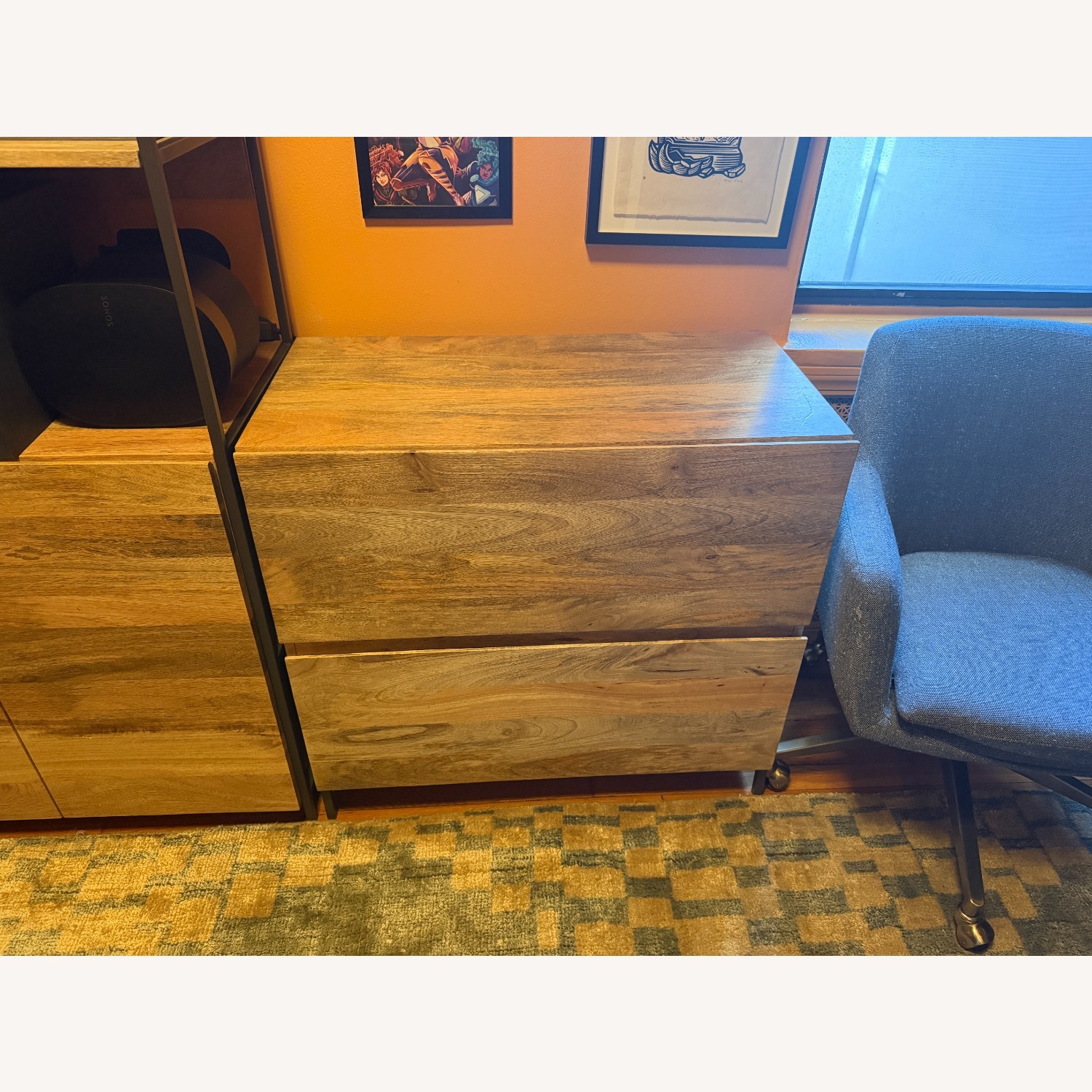 West Elm Industrial Lateral Modular File Cabinet in Raw Mango - image-1