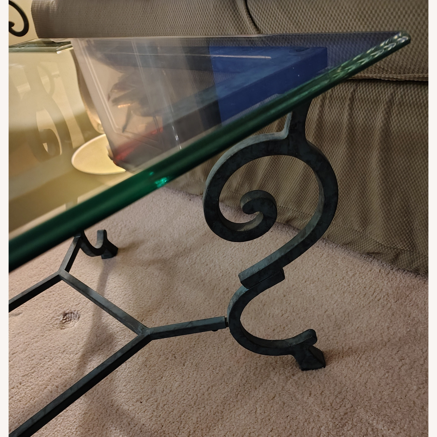 Glass Topped Hollywood Regency Metal Coffee Table - image-3