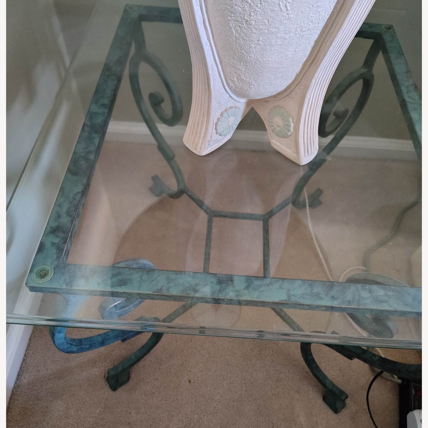 Glass Topped Hollywood Regency  Side Table  - image-2