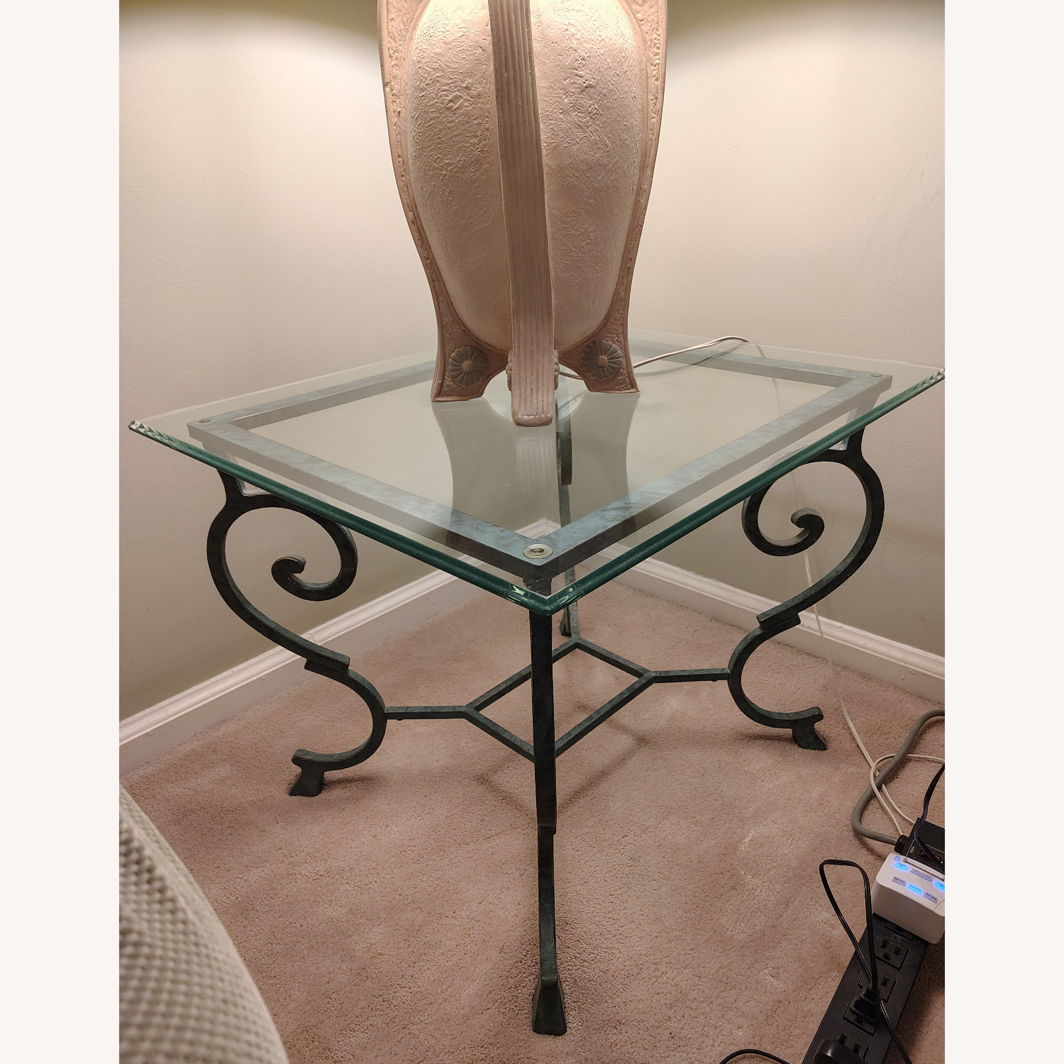 Glass Topped Hollywood Regency  Side Table  - image-1