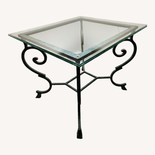 Used Glass Topped Hollywood Regency  Side Table  for sale on AptDeco