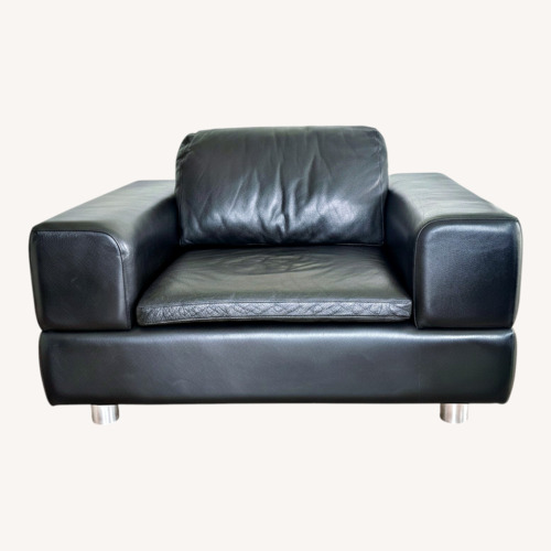 Used American Leather Contemporary Black Leather Armchair for sale on AptDeco