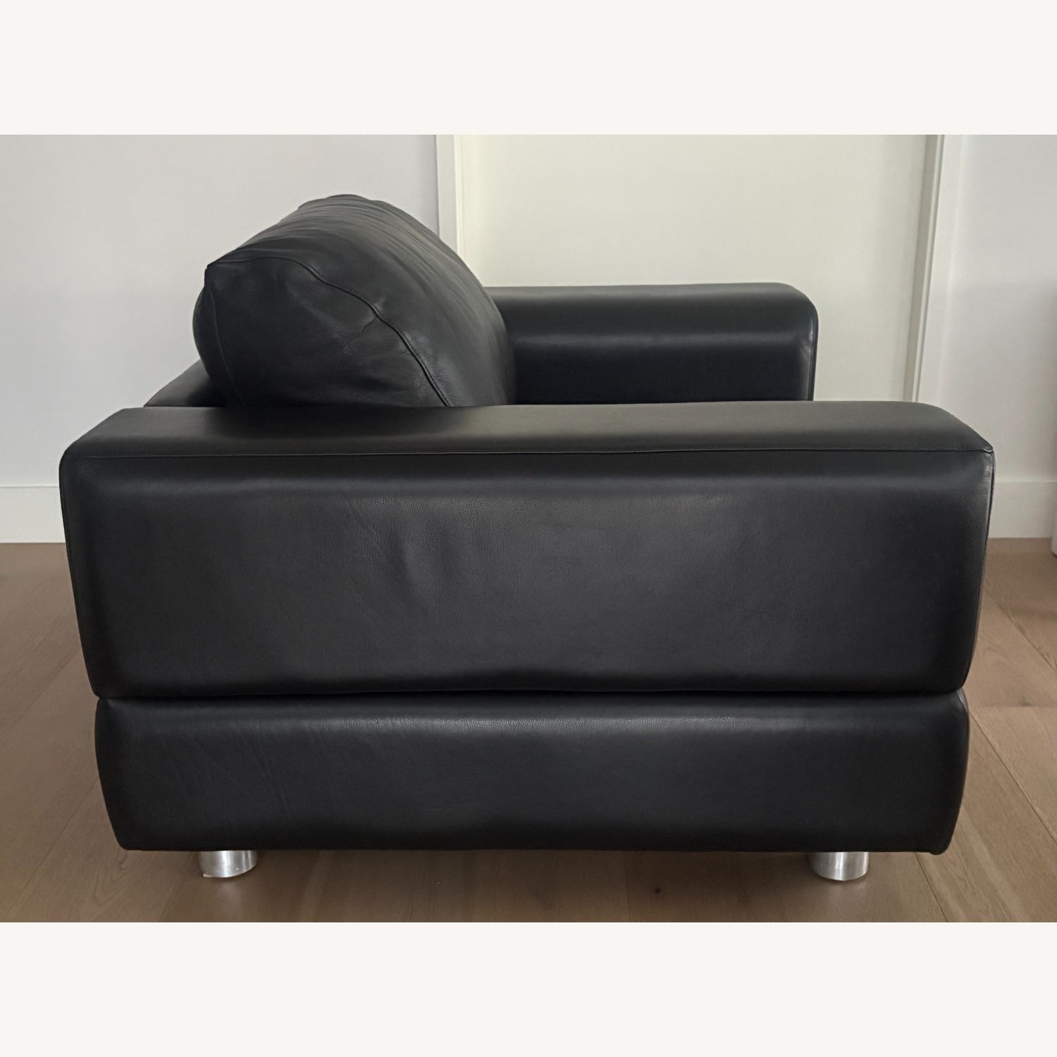 American Leather Contemporary Black Leather Armchair - image-2