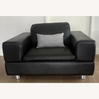 American Leather Contemporary Black Leather Armchair