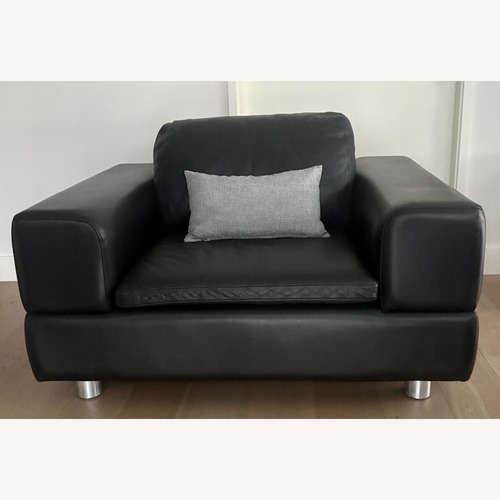 Used American Leather Contemporary Black Leather Armchair for sale on AptDeco