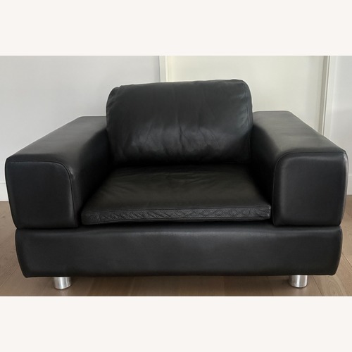 Used American Leather Contemporary Black Leather Armchair for sale on AptDeco