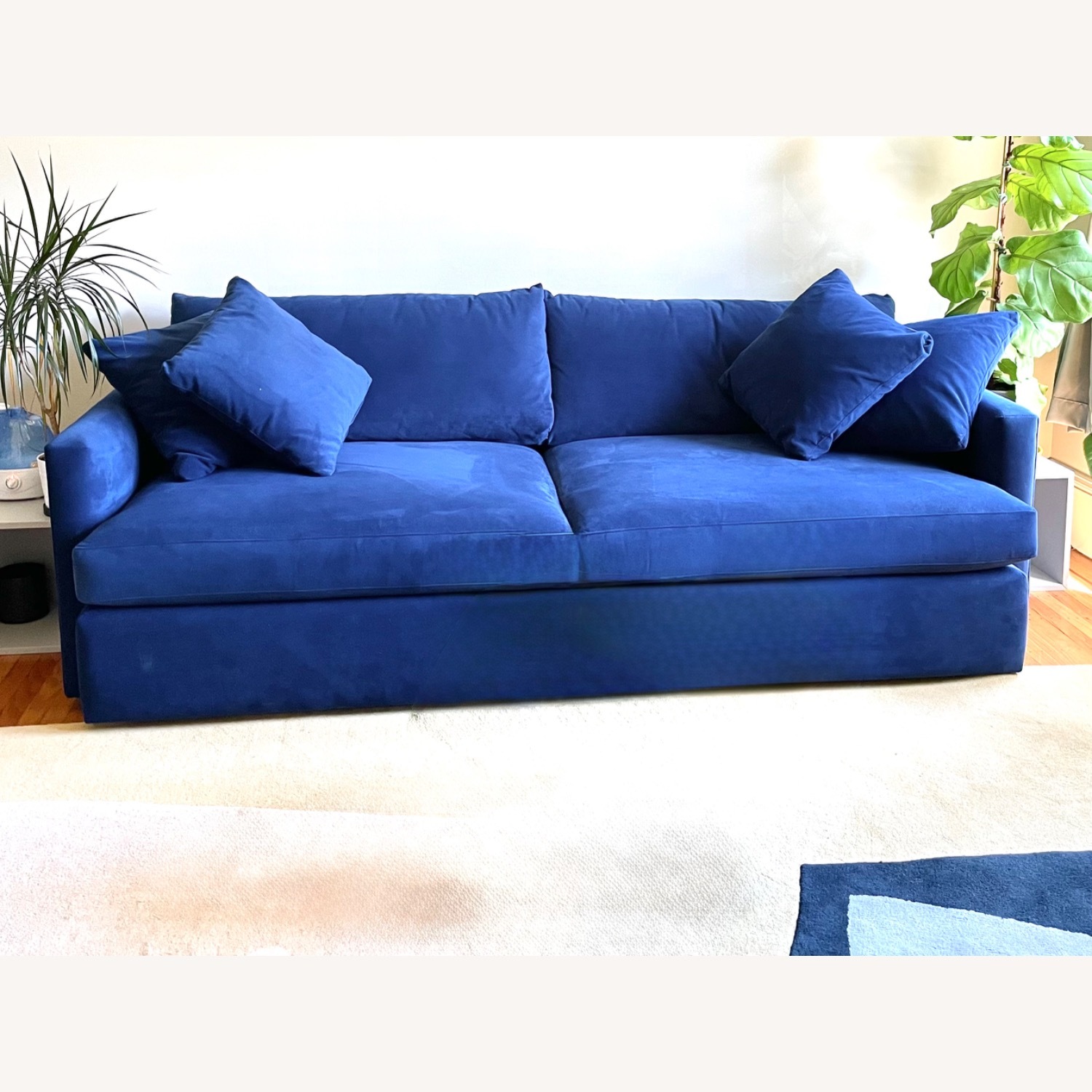 Crate & Barrel Navy Lounge 93” Sofa - image-1