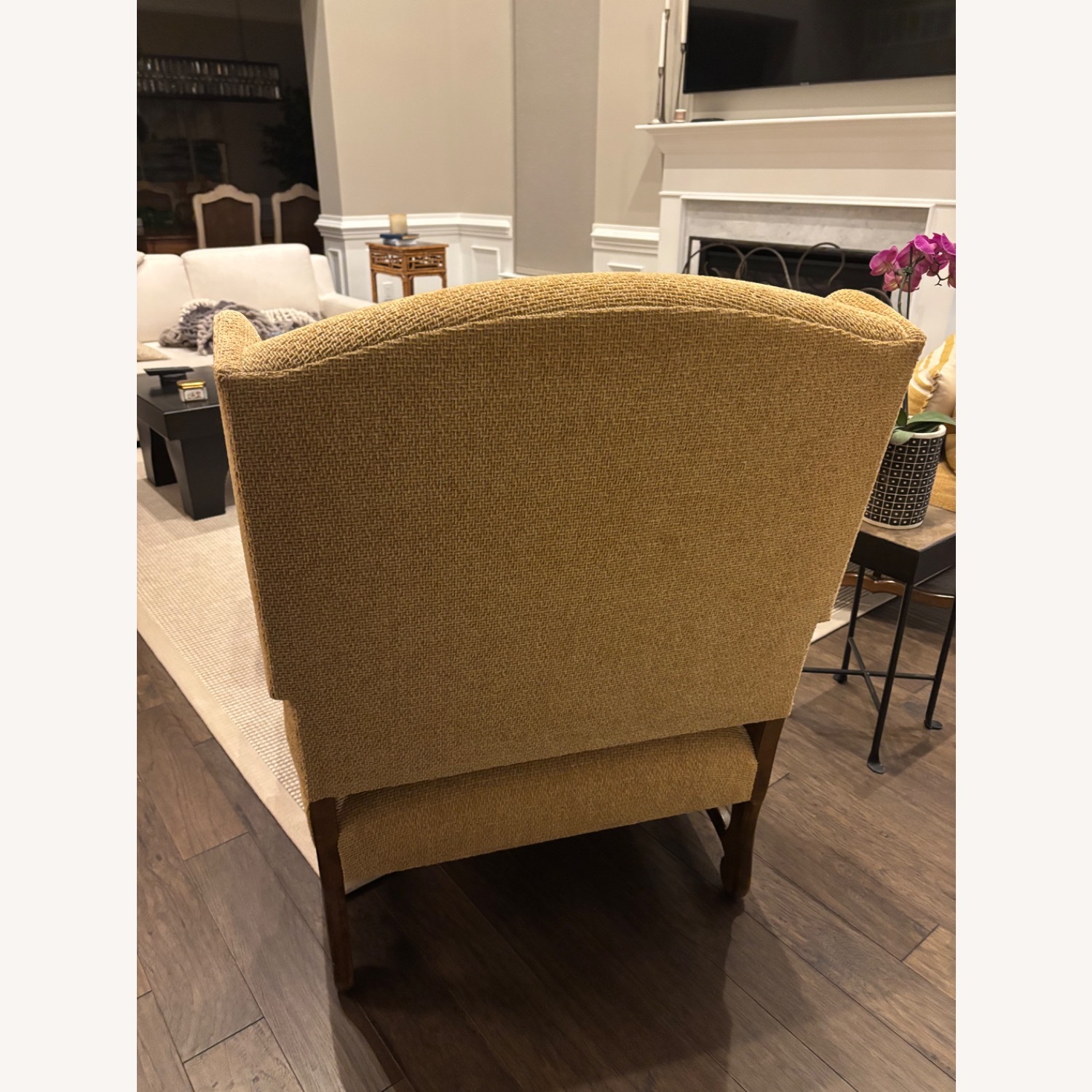 Gold Fabric Accent Chairs - image-3