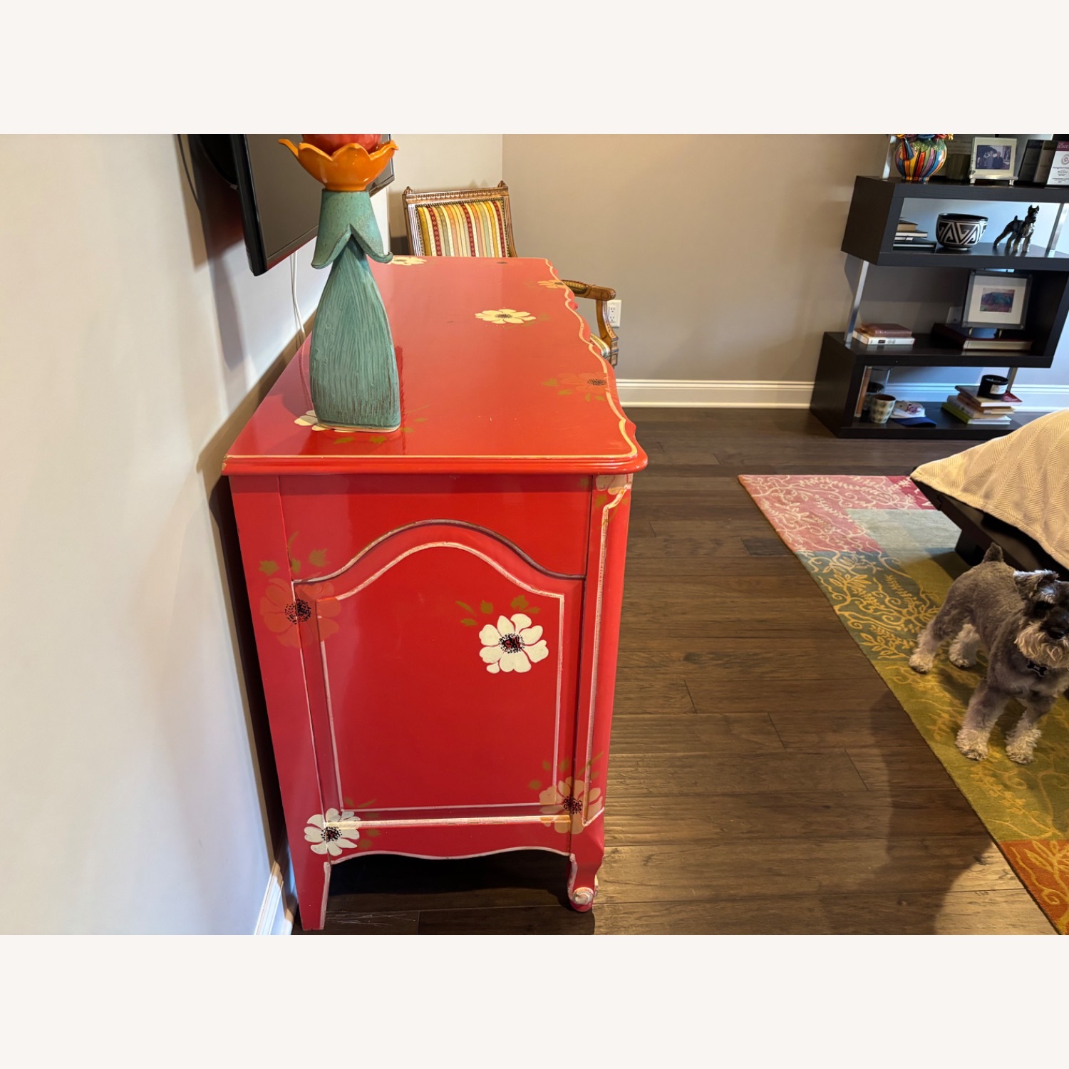 Antique Red Wood Dresser - image-4