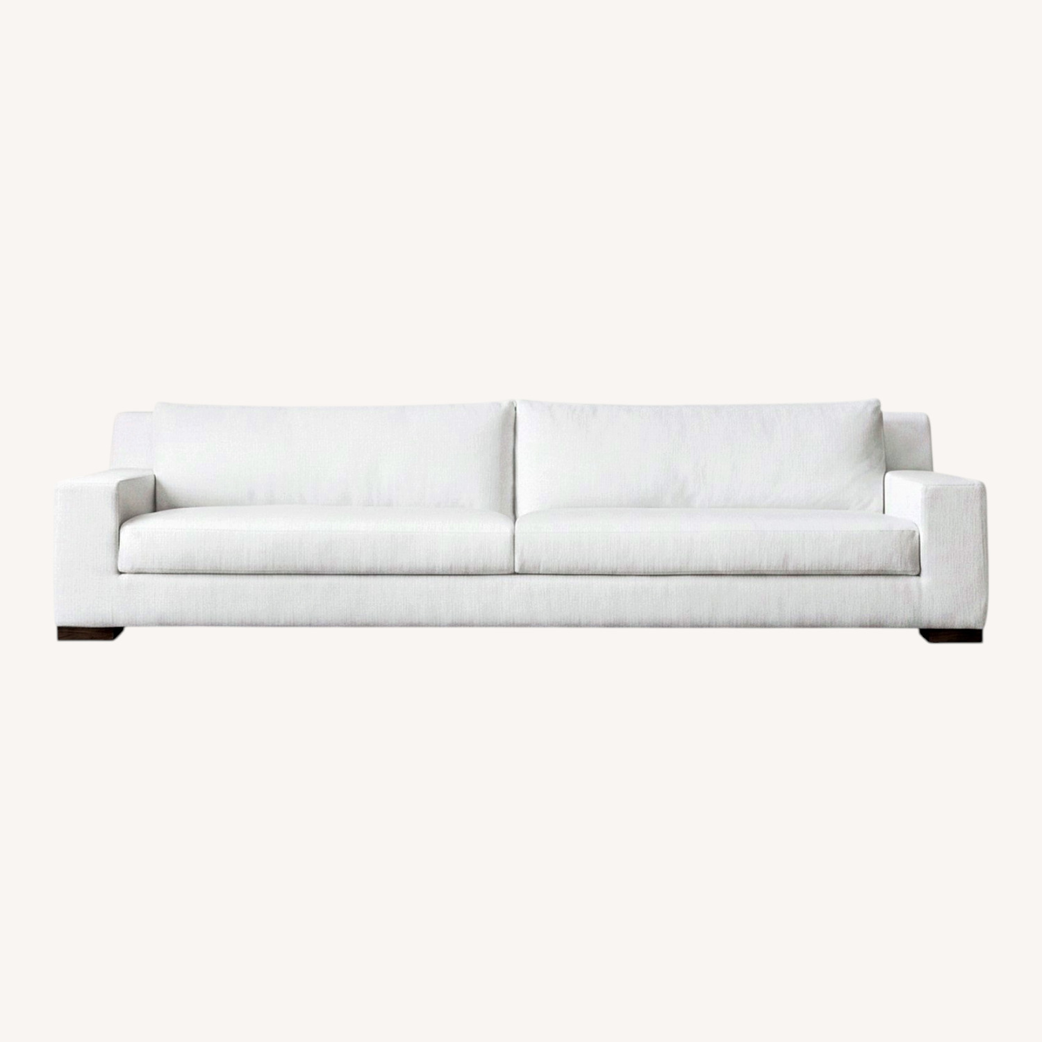 Restoration Hardware White Fabric 2 Seater Sofa - image-0