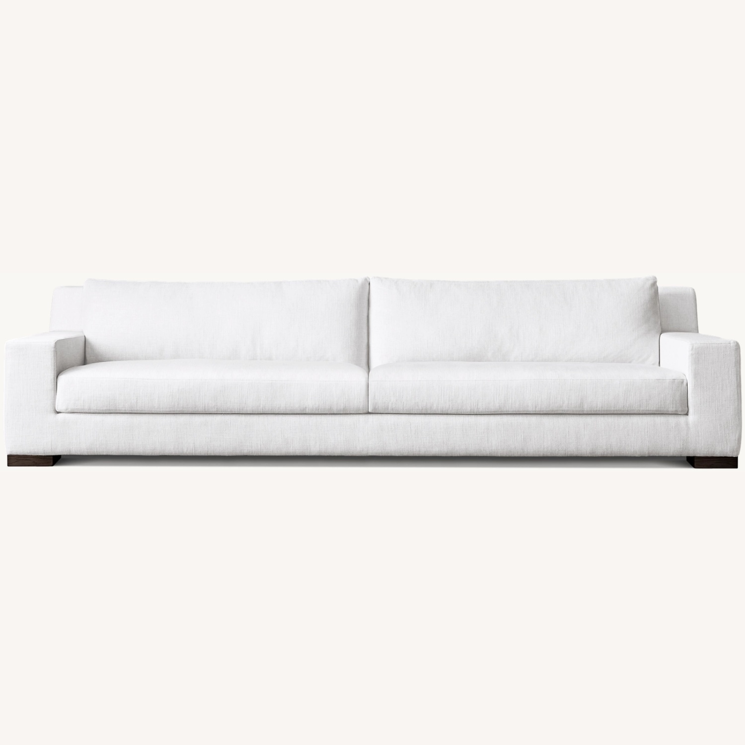 Restoration Hardware White Fabric 2 Seater Sofa - image-4