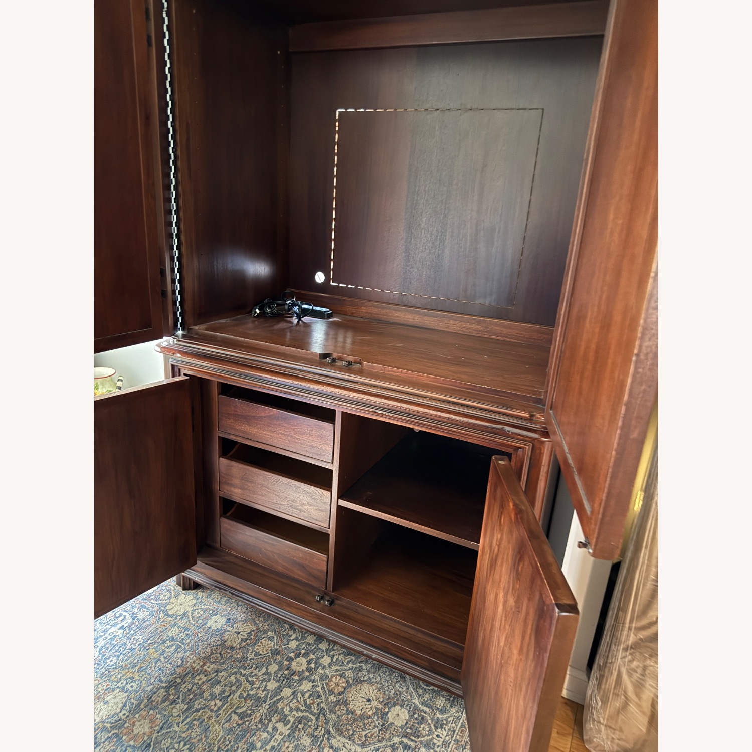 Henredon Dark Brown Wood Armoire - image-2