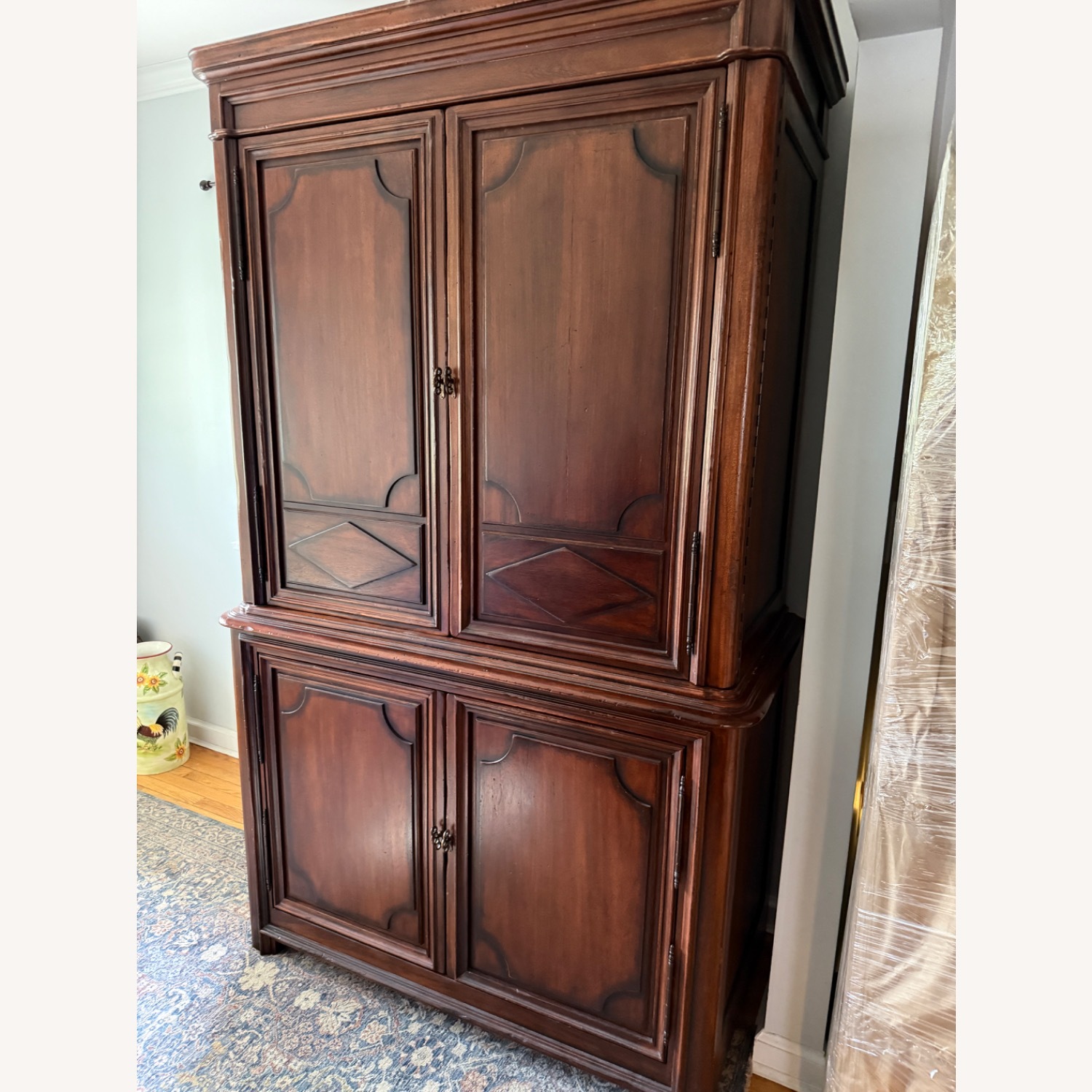 Henredon Dark Brown Wood Armoire - image-1
