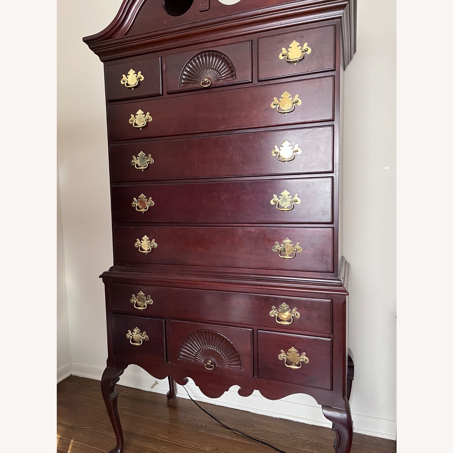 Vintage/Antique Dark Brown Wood Dresser - image-1
