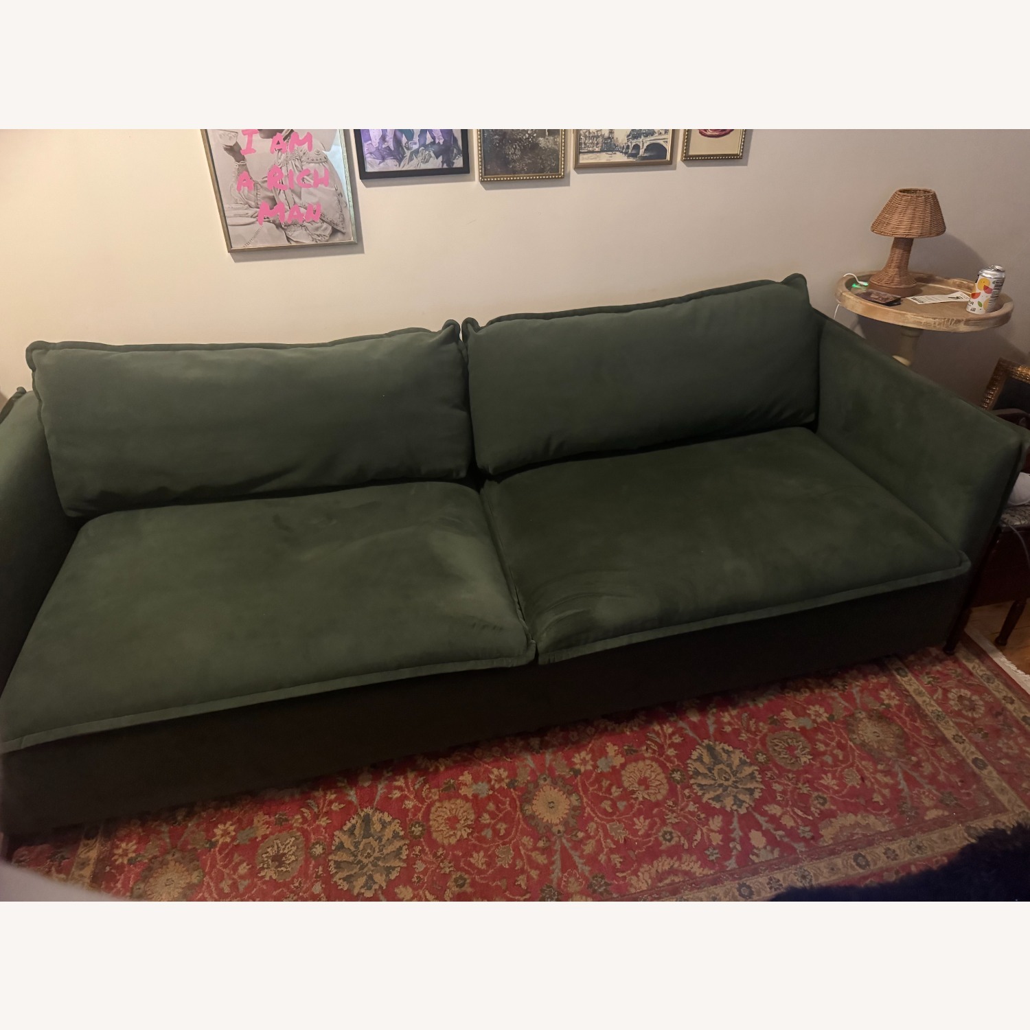 West Elm Whitman Evergreen Velvet Sofa - image-5