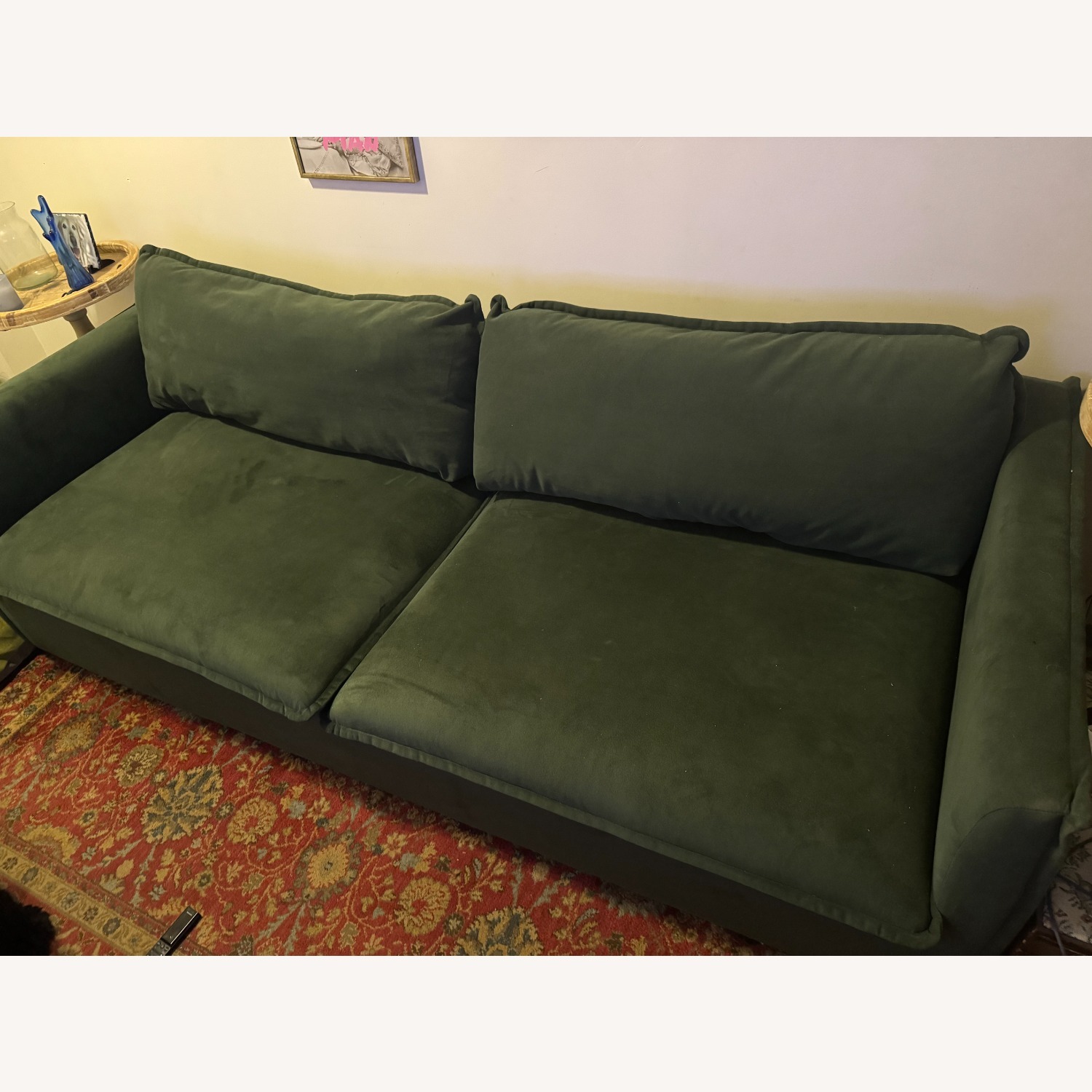 West Elm Whitman Evergreen Velvet Sofa - image-4