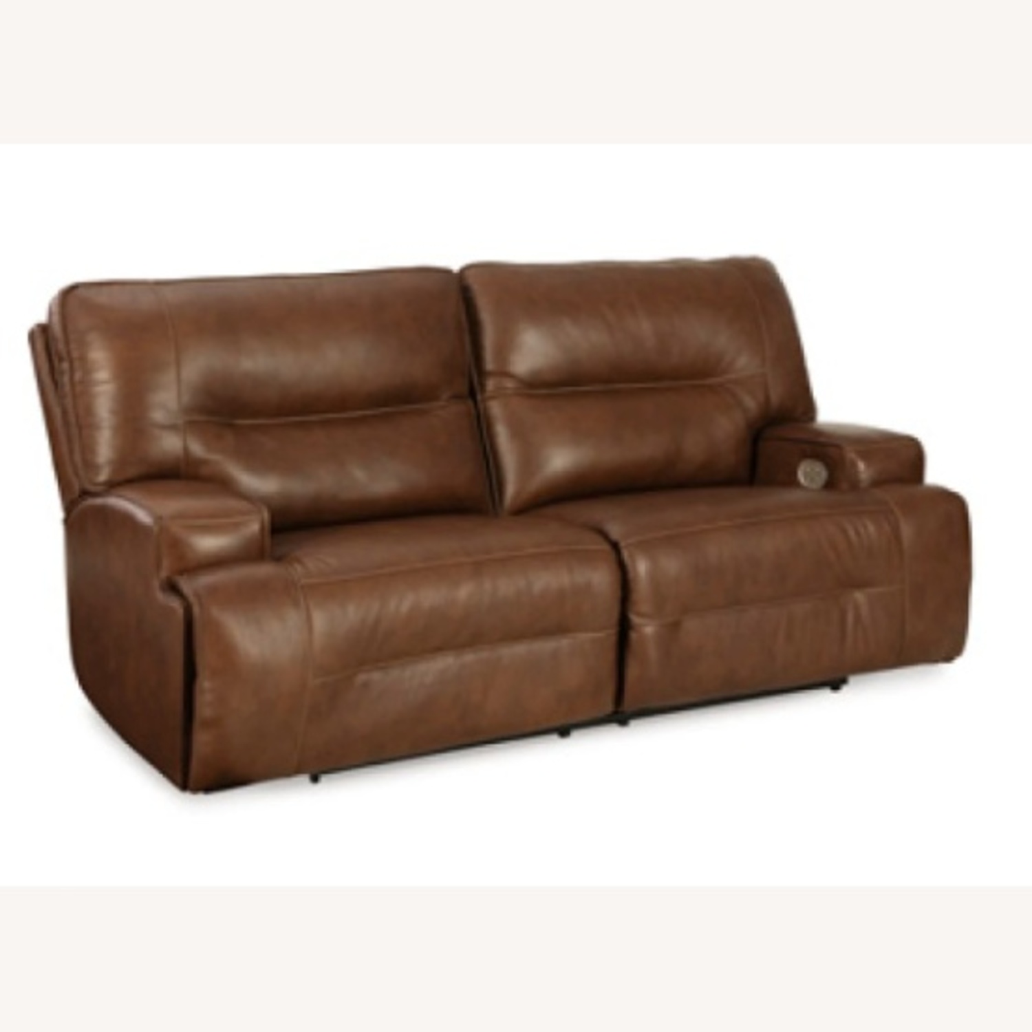 City Furniture Dark Brown Leather 2 Seater Sofa - image-5