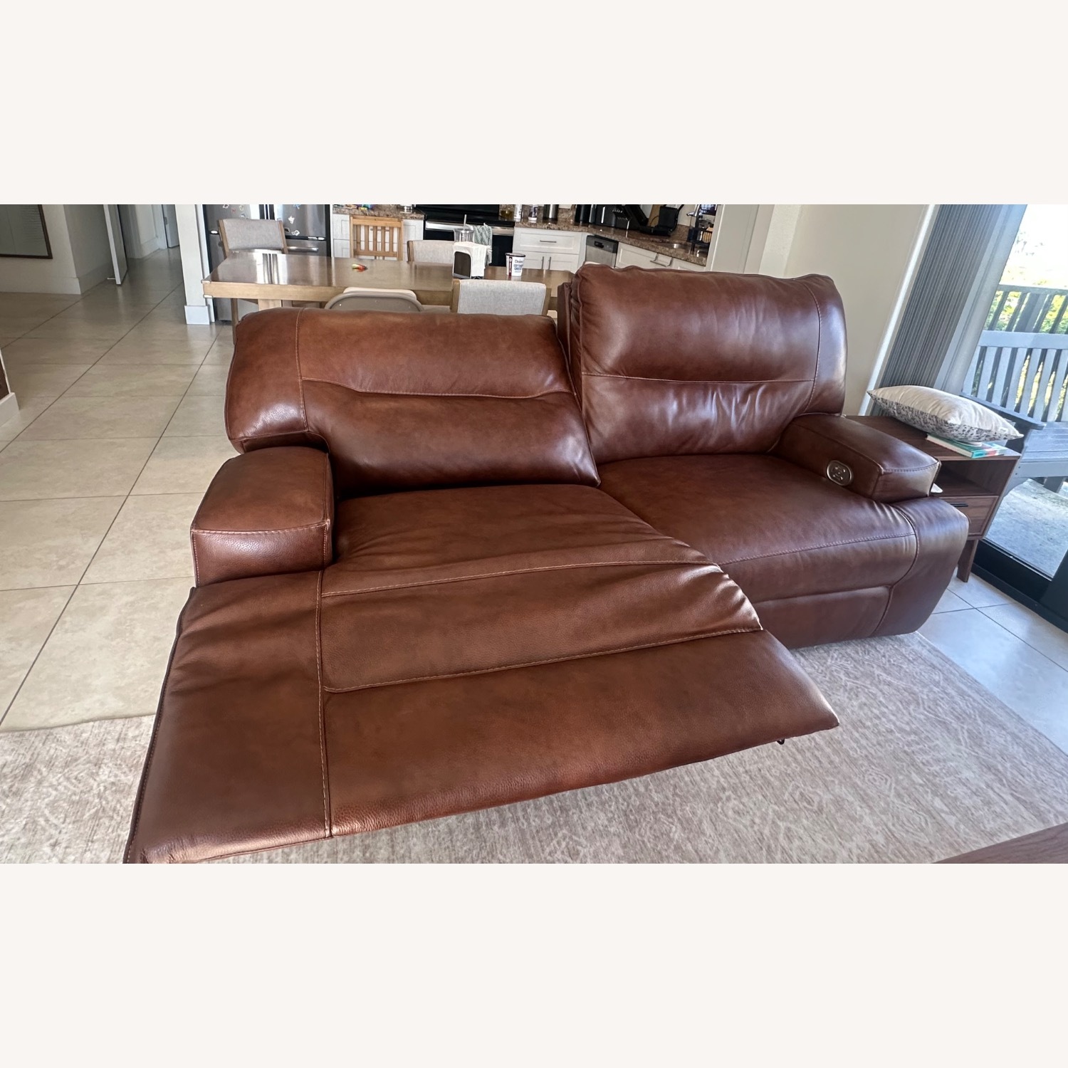 City Furniture Dark Brown Leather 2 Seater Sofa - image-4