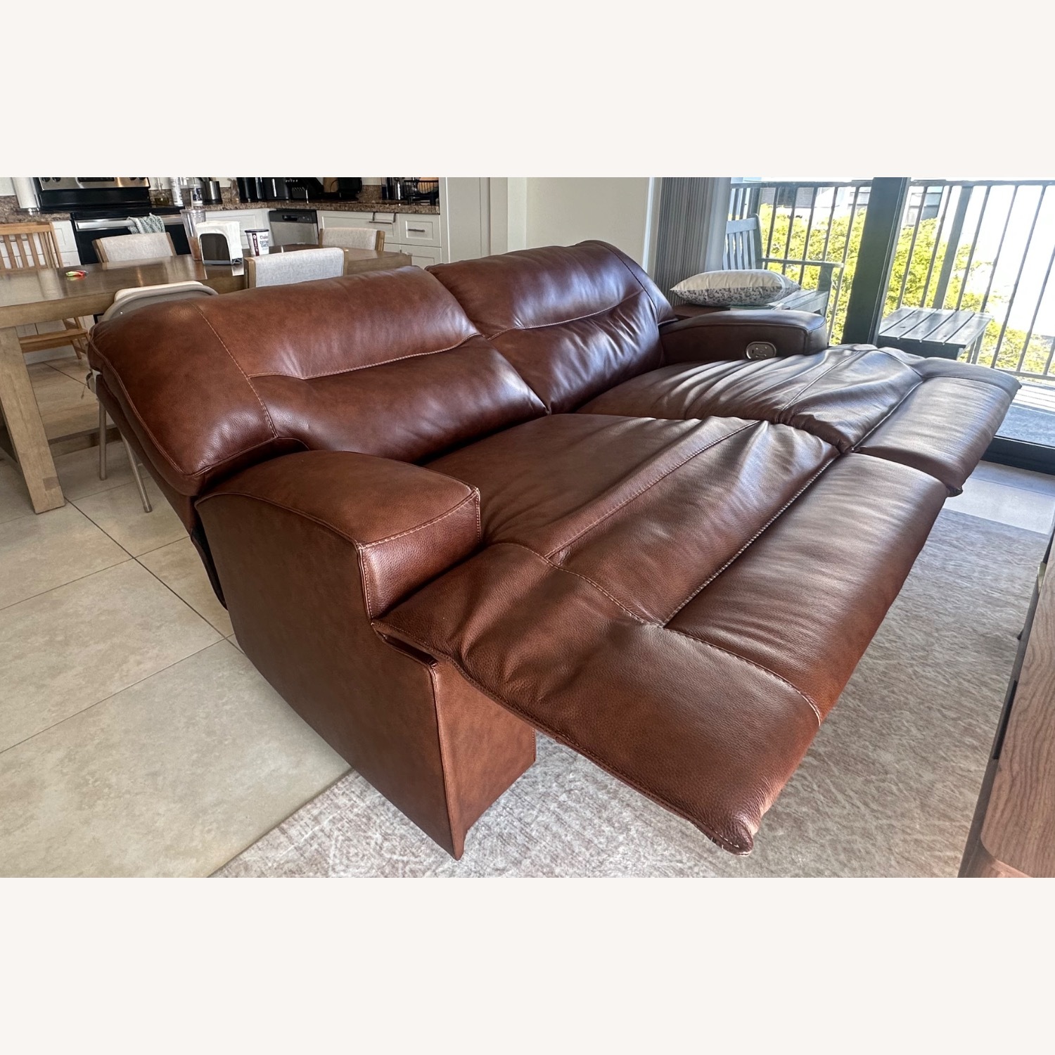 City Furniture Dark Brown Leather 2 Seater Sofa - image-3