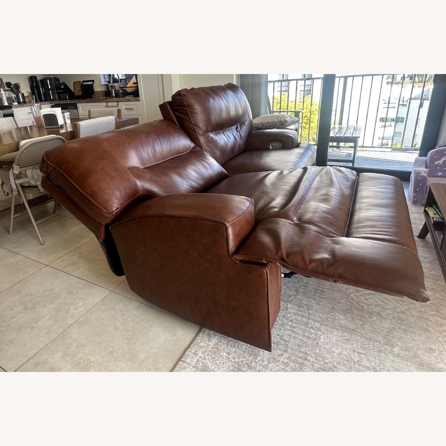 City Furniture Dark Brown Leather 2 Seater Sofa - image-2