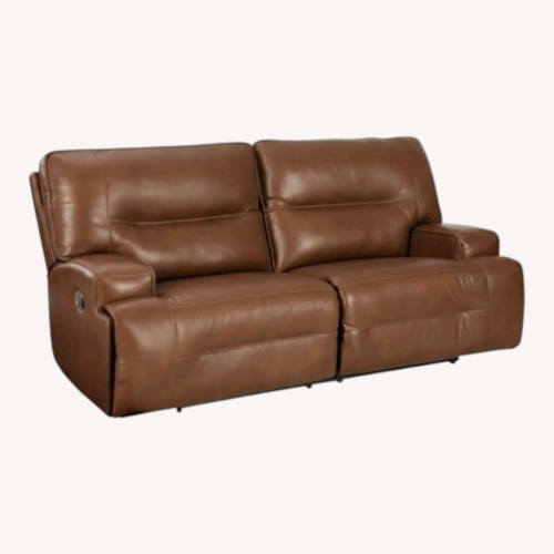 Used City Furniture Dark Brown Leather 2 Seater Sofa for sale on AptDeco