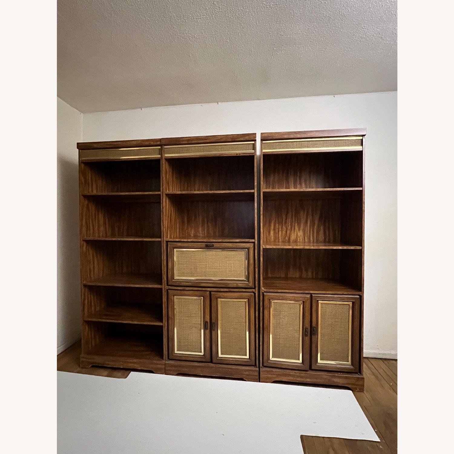 Dark Brown Wood Wall Unit - image-1