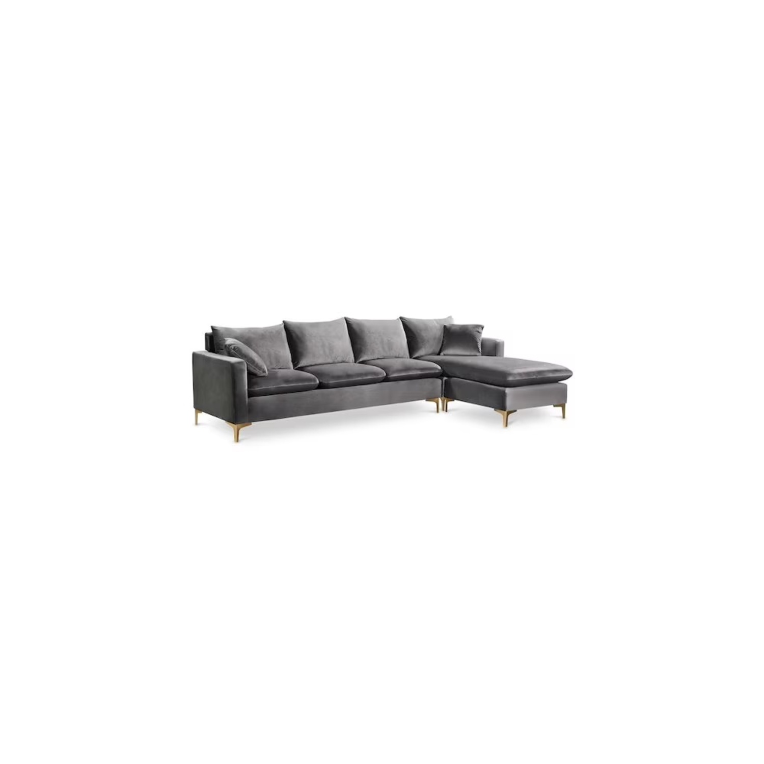 Dark Gray Velvet 2 Piece Sectional - image-6