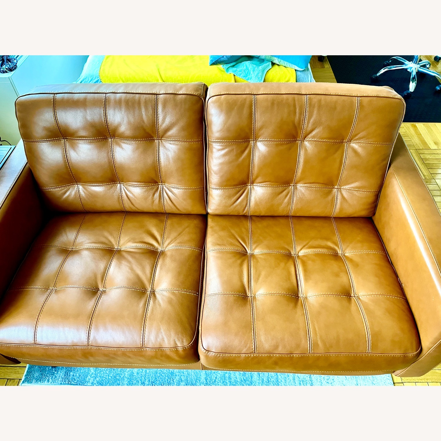 Chateau D'ax Light Brown Leather 2 Seater Sofa - image-2