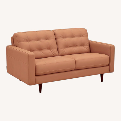 Used Chateau D'ax Light Brown Leather 2 Seater Sofa for sale on AptDeco