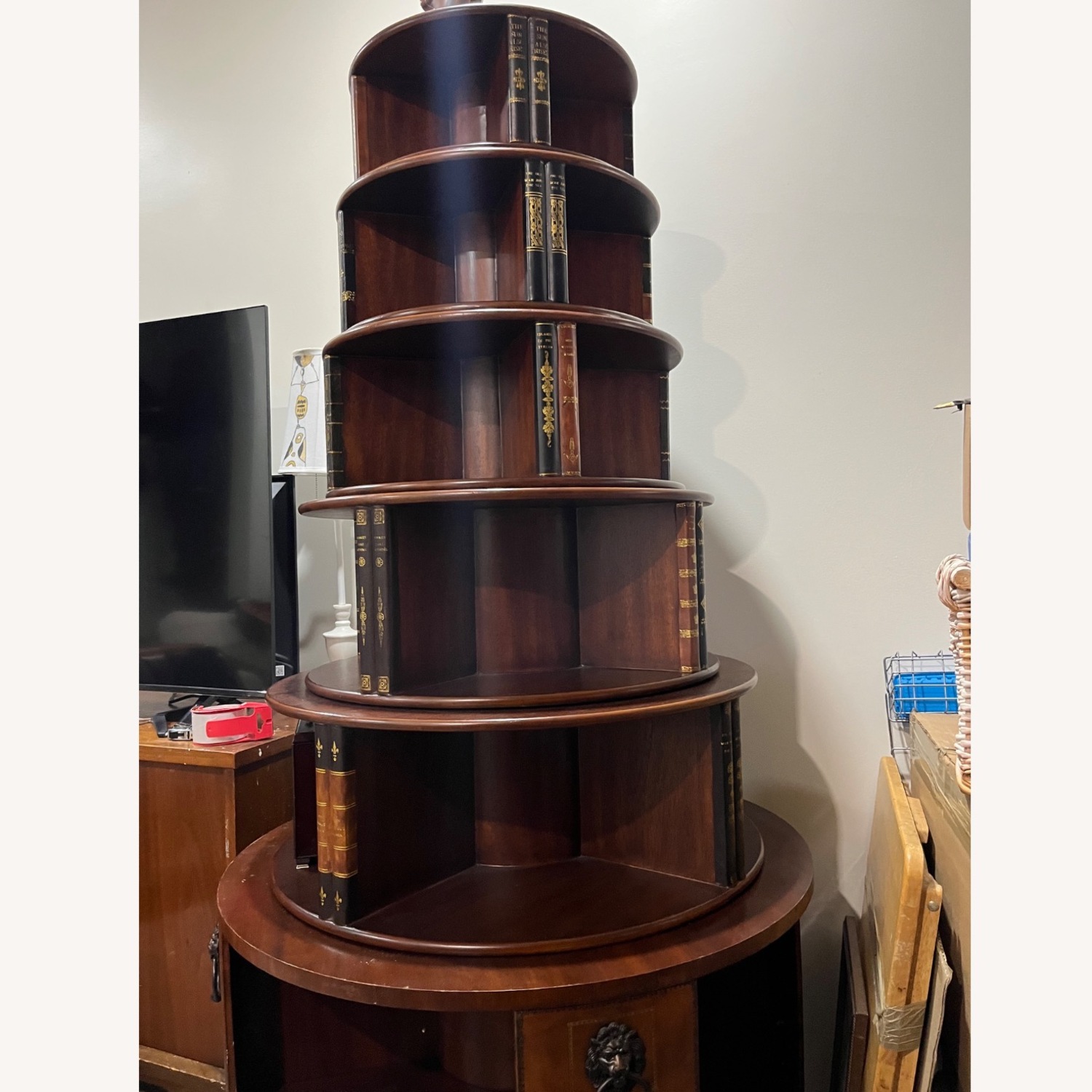 Thomasville Furniture Revolving Bookcase - image-4