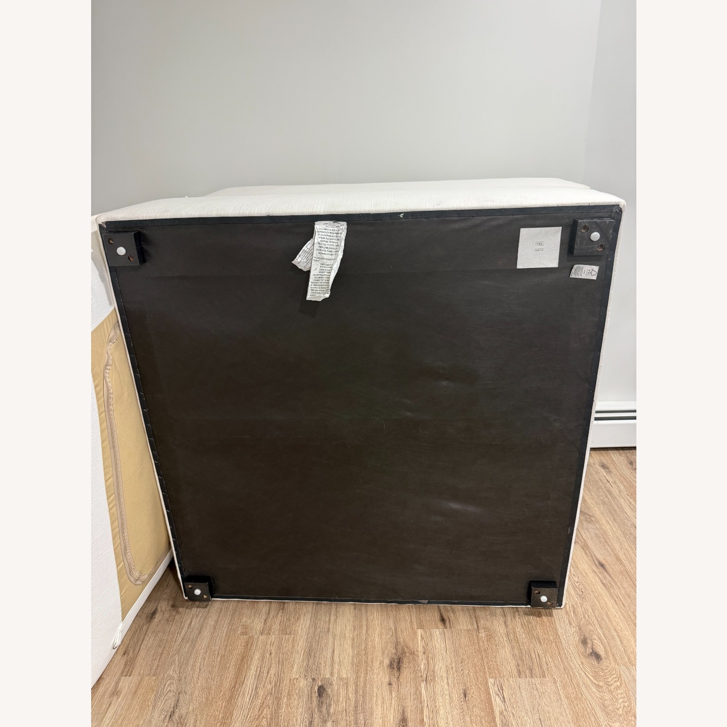 CB2 Lumis Snow White Performance Fabric Deep Depth Ottoman - image-5