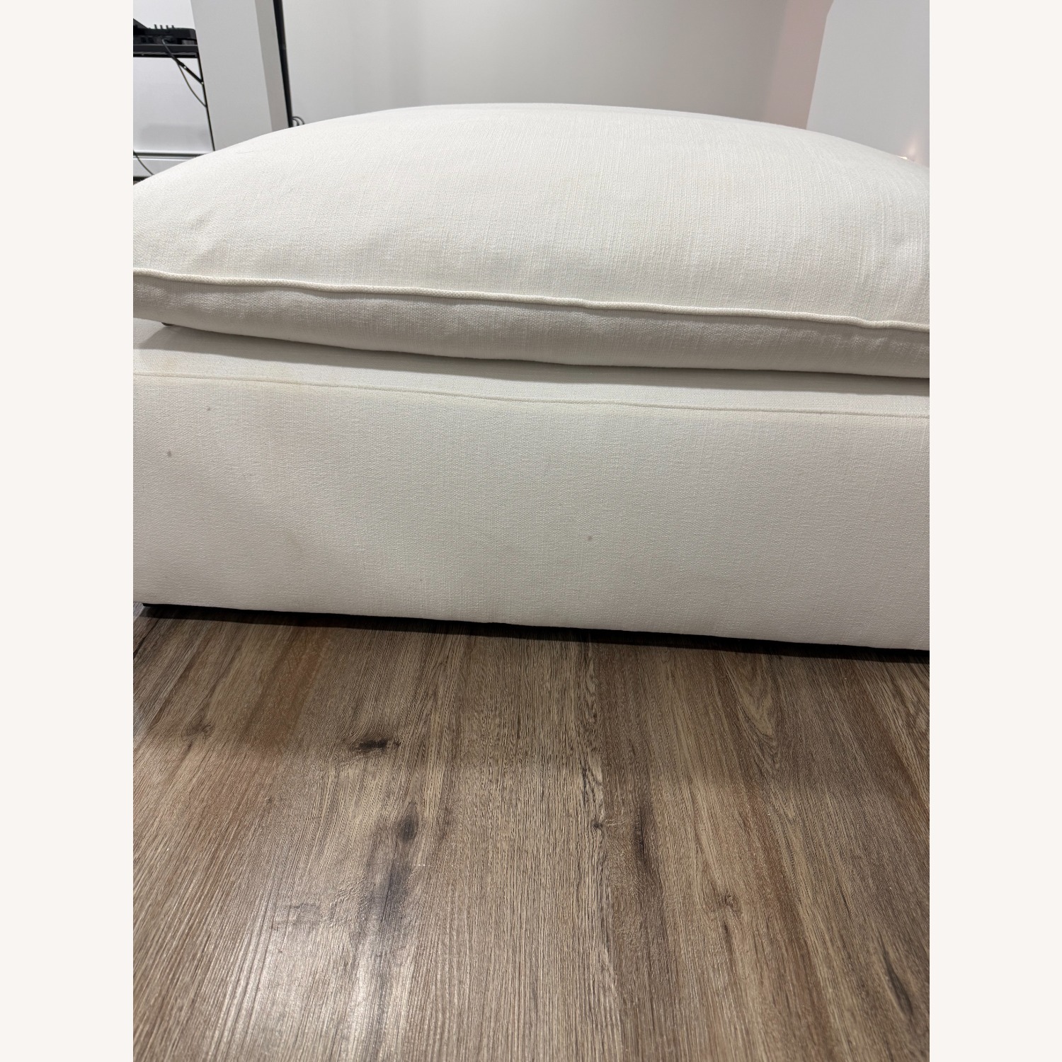 CB2 Lumis Snow White Performance Fabric Deep Depth Ottoman - image-2